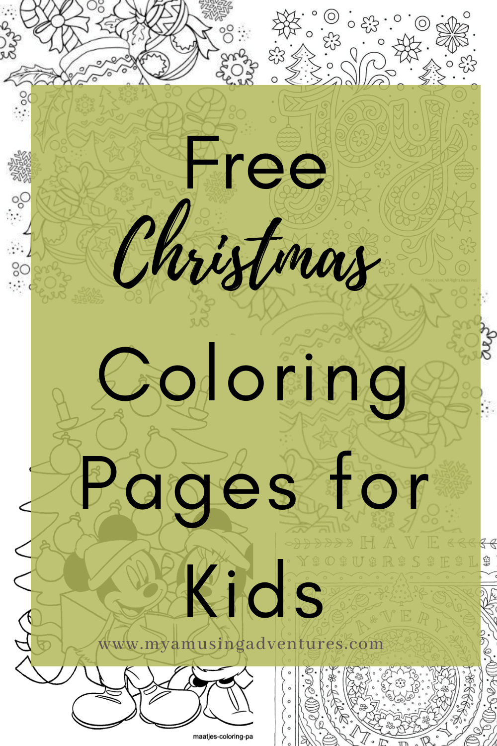 20+ FREE Printable Christmas Coloring Pages for Adults & Kids – something for everyone! Christmas trees, Mickey Mouse, Santa Claus, and more!
