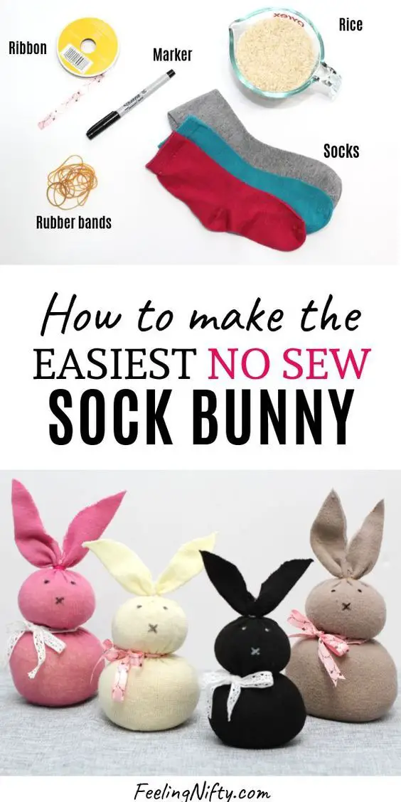 no sew sock bunny