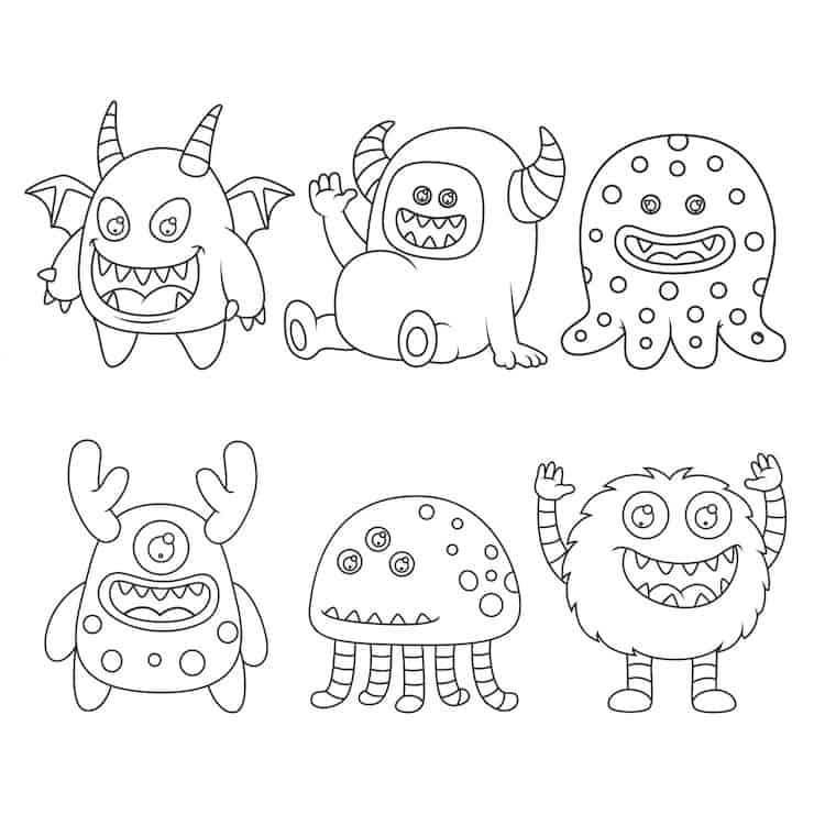 set of 6 monsters