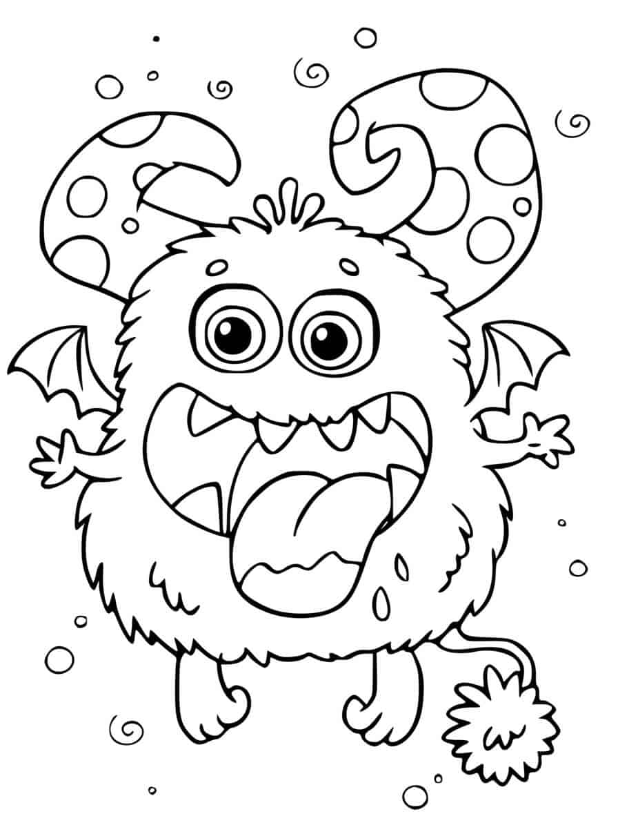 silly flying monster with tongue hanging out